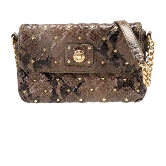 Marc Jacobs Brown and Gold Quilted Crossbody Bag - Picture 1 of 8